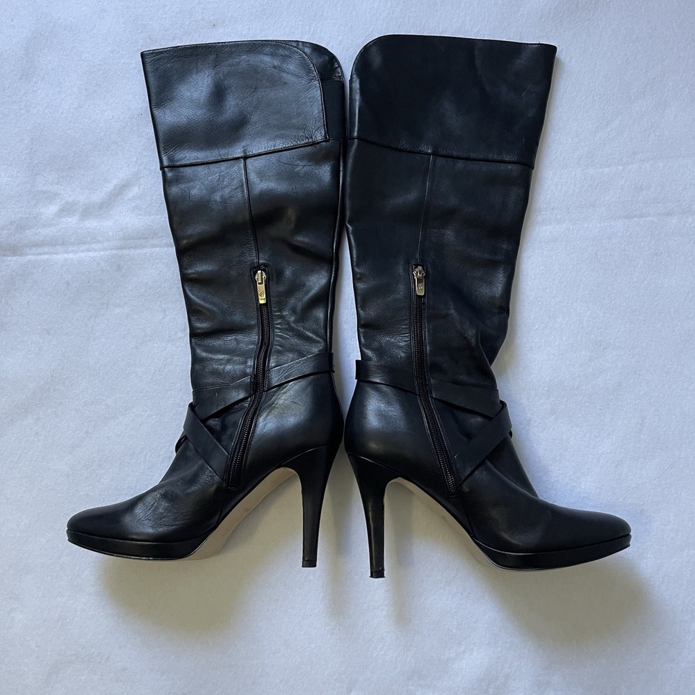 Women's Thin High Heel Boots,Leather Platform, Size 7 - Picture 4 of 9